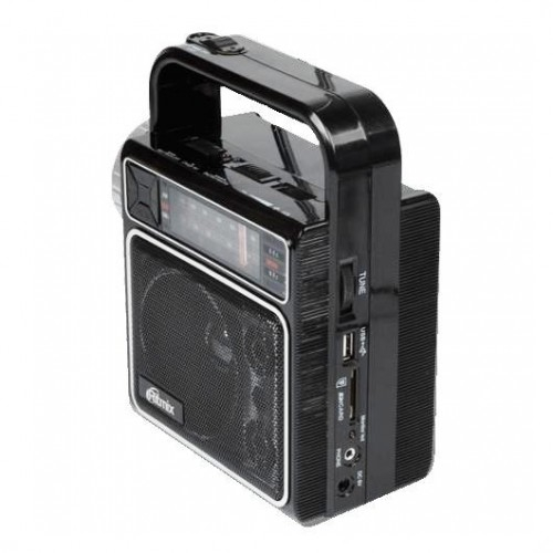 Радиоприемник Ritmix RPR-404 black (3*R20, 220V, встр. акк., USB, SD, фонарь, микрофон)