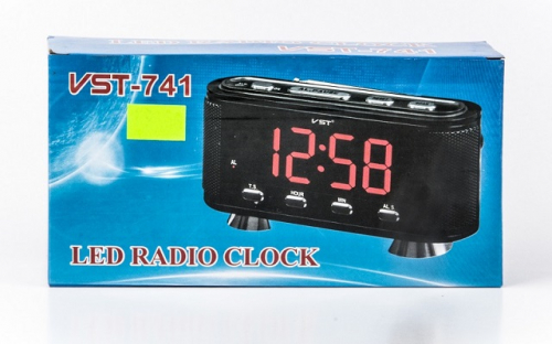 Часы электронные настольные VST-741/4 с радио (ярко-зеленые символы)