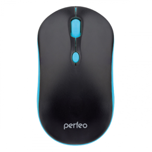 Мышь Perfeo Mount оптическая, 4 кн, USB, 1,5м, чёрная-голубая (PF_A4510)