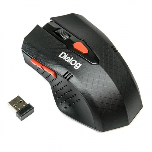 Мышь Dialog MROP-09U Pointer RF, беспроводная, 3 кнопок + ролик прокрутки, USB, черная