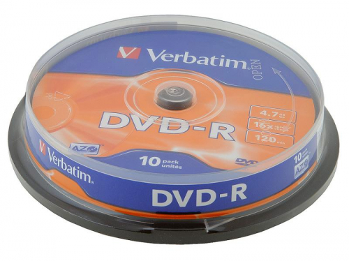 Диск Verbatim DVD-R 4.7GB 16X (10), кейкбокс