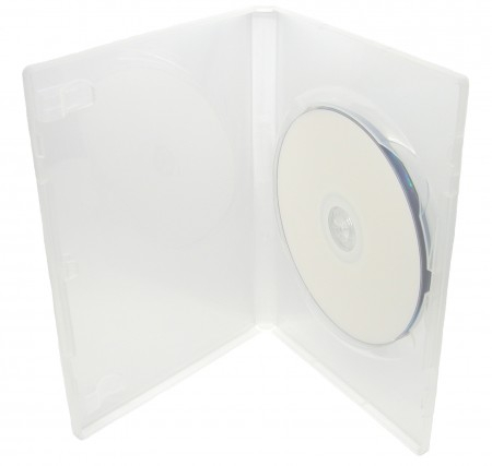 Футляр для DVD 14mm (прозрачный пластик) (100)