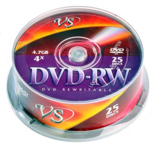 Диск VS DVD-RW 4.7GB 4X (25) (250), кейкбокс