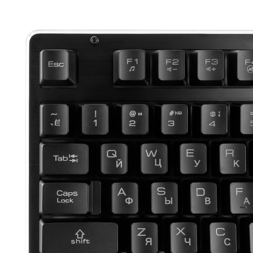 Клавиатура Gembird KB-G400L, USB, черный, металлический корпус, 104 клавиши, подсветка 3 цвета, FN к