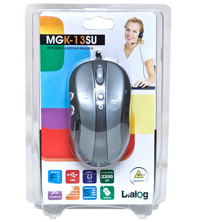 Мышь Dialog MGK-13SU Dialog Katana Game Laser - 7 кнопок + ролик прокрутки, USB, серебристая