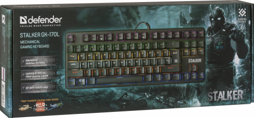 Клавиатура Defender GK-170L Stalker игровая, проводная, настраиваемая подсветка
