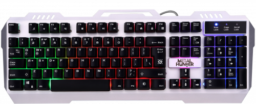 Клавиатура Defender GK-140L Metal Hunter игровая, проводная, трехцветная подсветка