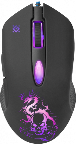 Мышь Defender GM-090L Sky Dragon игровая (черная) проводная 5кн+кл 800-3200dpi