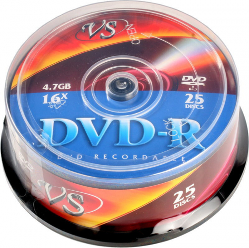 Диск VS DVD-R 4.7GB 16X (25) (250), кейкбокс