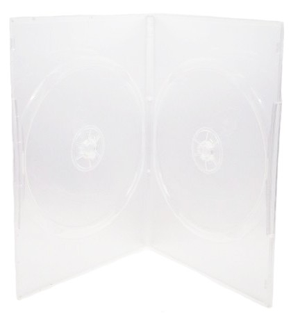 Футляр для DVD-2 (двойной) (14mm) (прозрачный пластик)(100)