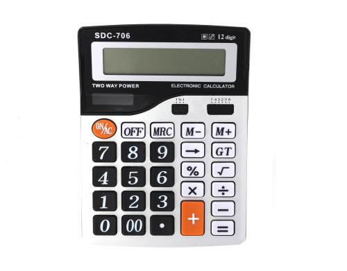 Калькулятор SDC-706, большой, 12-разр.,серый (большие кнопки)