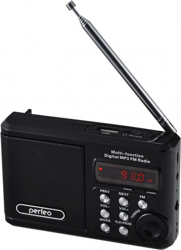 Радиоприемник Perfeo Sound Ranger, FM MP3 USB microSD In/Out ридер, BL-5C 1000mAh черный