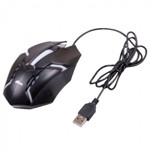 Мышь Ritmix ROM-305 USB (семицветная подсветка) черная