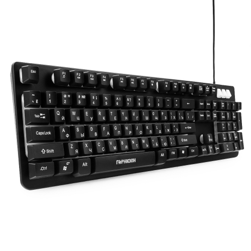 Клавиатура Гарнизон GK-300G, металл, 3 различные подсветки, USB, черный, антифантомные и механизиров