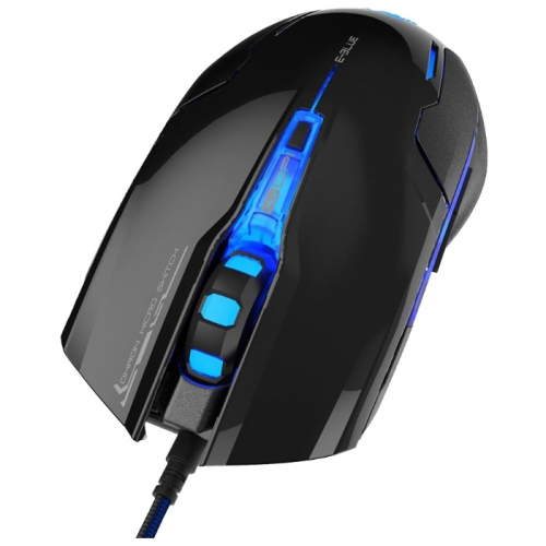 Мышь E-Blue Auroza Type-G Проводная, черная, игровая, 500-3000 DPI, USB, 6кн, шнур 1.8м, подсветка