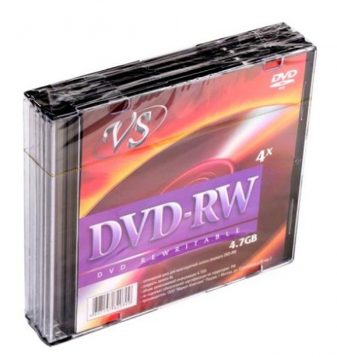 Диск VS DVD-RW 4.7GB 4X (5) (200), slim