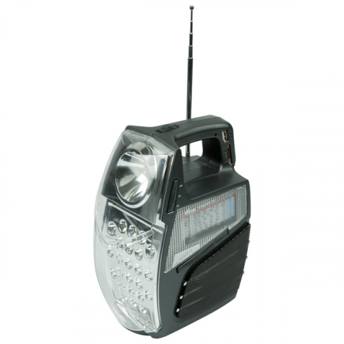 Радиоприемник Ritmix RPR-555 black (3*R20, 220V, встр. акк., USB, SD, фонарь, AUX)
