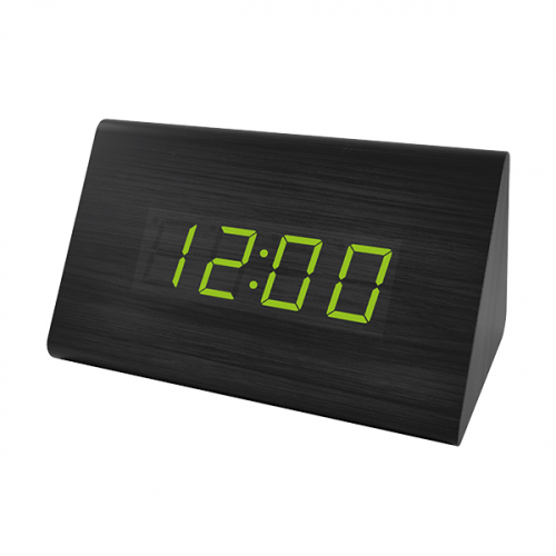 Perfeo часы-будильник TRIGONAL черный корпус / зеленая подсветка (PF-S711T)