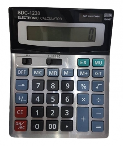 Калькулятор SDC-1238 бухгалтерский, 12-разр., серый