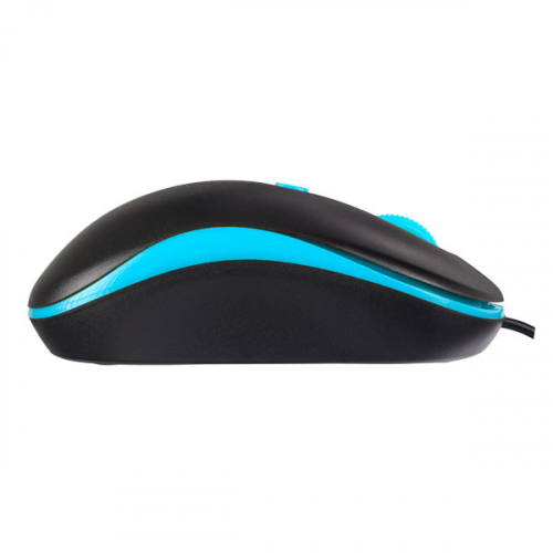 Мышь Perfeo Mount оптическая, 4 кн, USB, 1,5м, чёрная-голубая (PF_A4510)