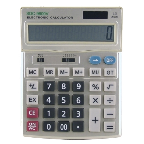 Калькулятор SDC-9800, бухгалтерский, 12-разр., золотистый (большие кнопки)