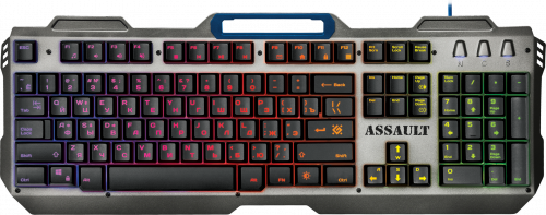 Клавиатура Defender GK-350L Assault игровая, проводная, RGB подсветка, металл.