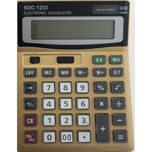 Калькулятор SDC-1233 бухгалтерский, 12-разр., золотистый