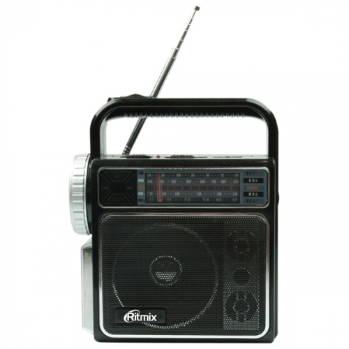 Радиоприемник Ritmix RPR-404 black (3*R20, 220V, встр. акк., USB, SD, фонарь, микрофон)