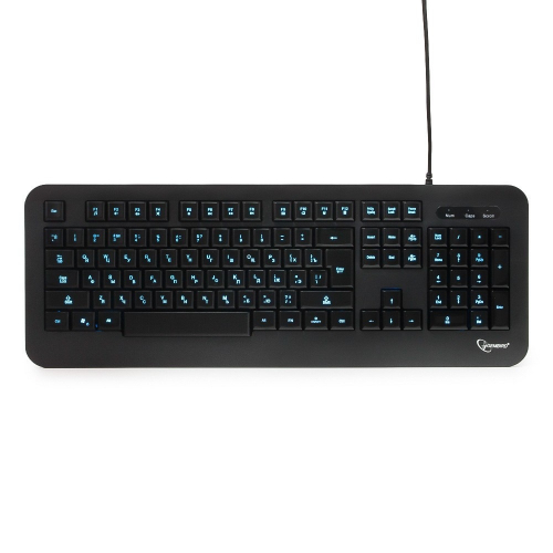 Клавиатура Gembird KB-230L, USB, черный, 104 клавиши, подсветка 3 цвета, кабель 1.45м