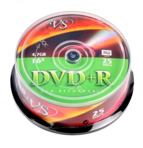 Диск VS DVD+R 4.7GB 16X (25) (250), кейкбокс