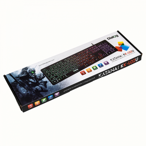 Клавиатура Dialog KK-L02U Katana - игровая с подсветкой 3 цвета, USB, черная