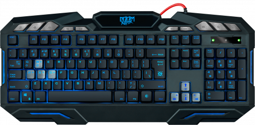 Клавиатура Defender GK-100DL Doom Keeper игровая, проводная, трехцветная подсветка