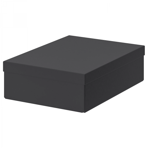 TJENA ТЬЕНА, Коробка с крышкой, черный, 25x35x10 см