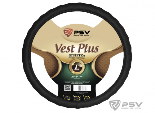 Оплётка на руль  PSV VEST (EXTRA) PLUS Fiber (Черный) L