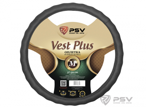 Оплётка на руль  PSV VEST (EXTRA) PLUS Fiber (Серый) М