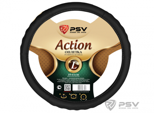 Оплётка на руль  PSV ACTION Fiber (Черный) L