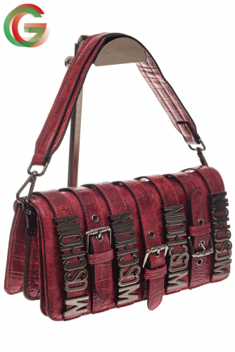 Модная сумка багет из искусственной кожи, цвет красный