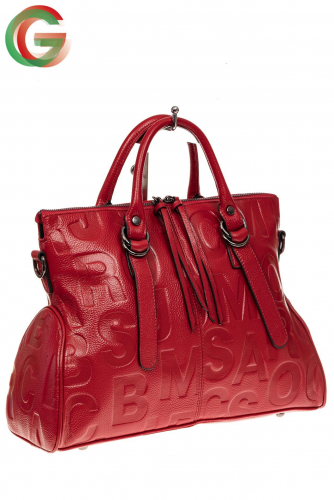 Модная женская сумка из натуральной кожи, цвет красный