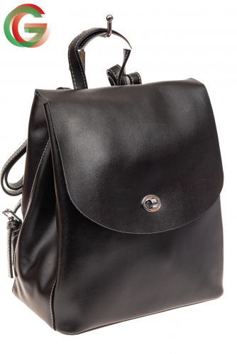 Классический женский рюкзак трансформер из натуральной кожи, цвет черный