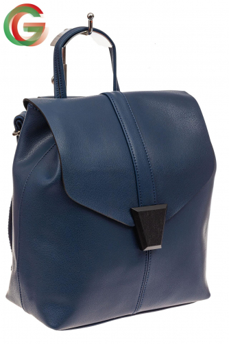 Женский рюкзак трансформер из натуральной кожи, цвет синий