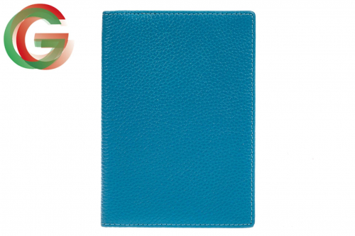 Обложка на паспорт из натуральной кожи, цвет голубой