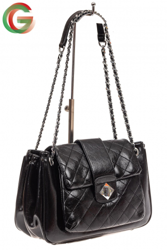 Стеганая сумка женская из искусственной кожи, цвет черный