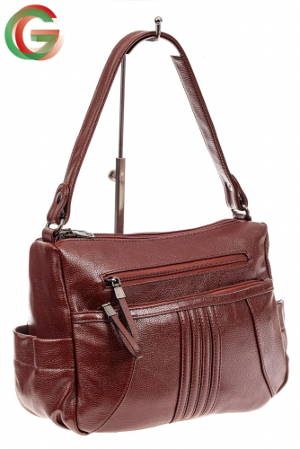 Женская сумка хобо из искусственной кожи, цвет красно-коричневый