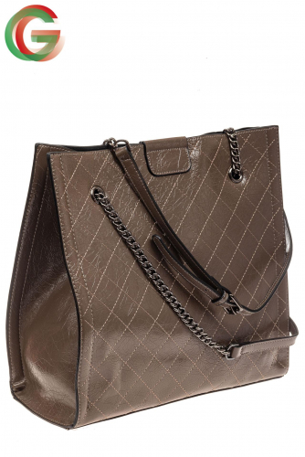 Стеганая женская сумка из искусственной кожи, цвет коричневый