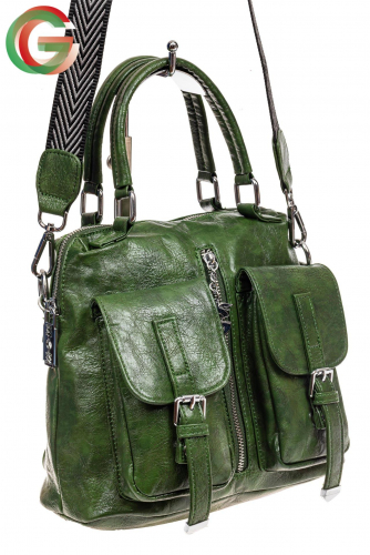 Сумка женская рюкзак из искусственной кожи, цвет зеленый