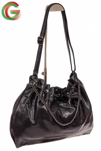 Мягкая женская сумка из искусственной кожи, цвет черный
