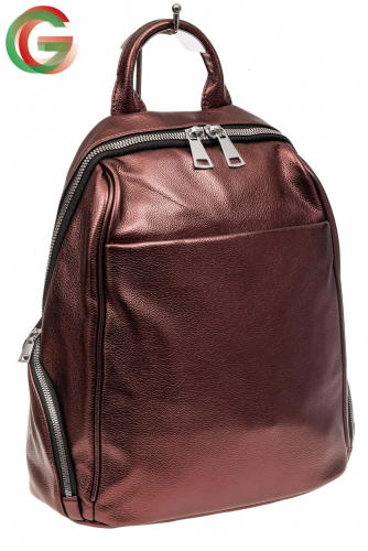 Городской женский рюкзак из искусственной кожи, цвет бордовый металлик