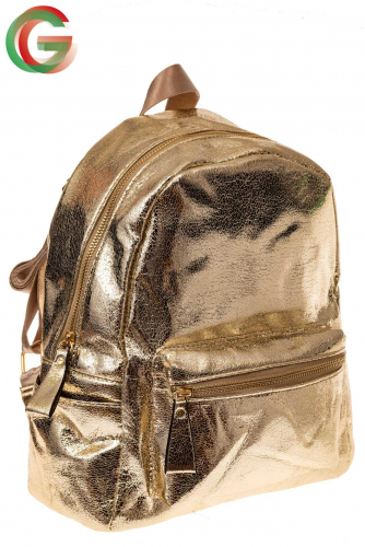 Молодежный рюкзак из искусственной кожи, цвет золотой