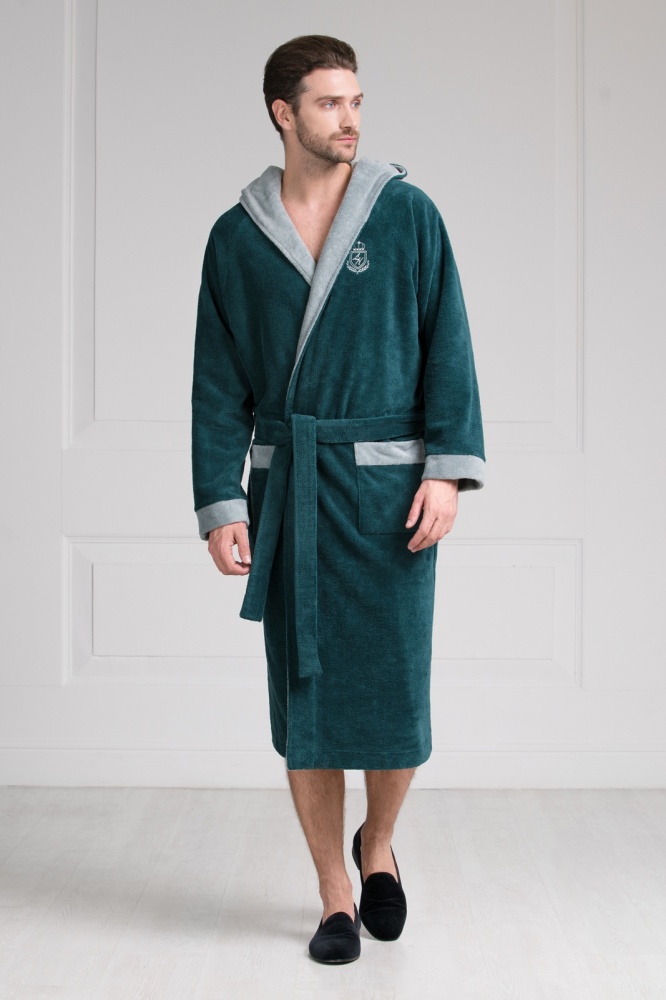 11008-8 Халат мужской - WINTER 2018-2019 2XL (52) изумрудный 000 (11008-8)