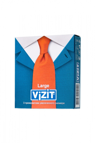Презервативы VIZIT OVERTURE увеличенного размера, 3 шт.